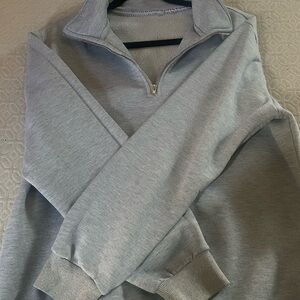 Men's Gray Half-Zip Sweater